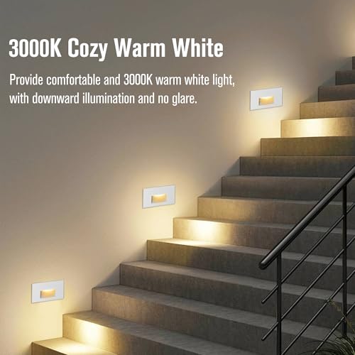 Stair Lights Indoor Outdoor Step Lights LED 12V Low Voltage Lights for Stairs 4W 3000K Warm White (12 Count)