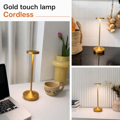 2 Pack Gold Cordless Table Lamps (2 Count)