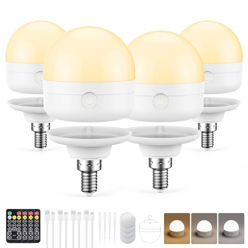 E12 Rechargeable Light Bulbs with Remote