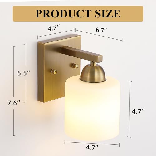 Brass Milk Glass Wall Sconces