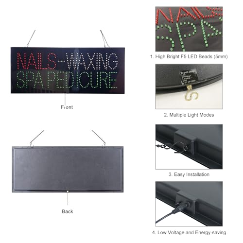 Nails Waxing Spa Pedicure Sign