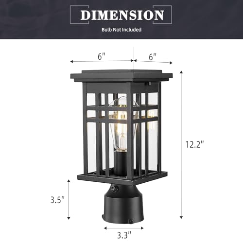 12.2 Inch Lamp Posts Outdoor Lighting with Clear Glass