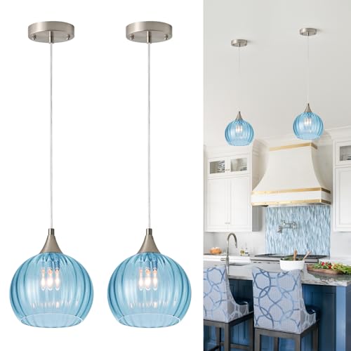 Brushed Nickel Pendant Lights Kitchen Island (2 Count)