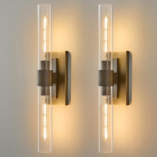 Linear Brass Bathroom Wall Sconce (2 Count)