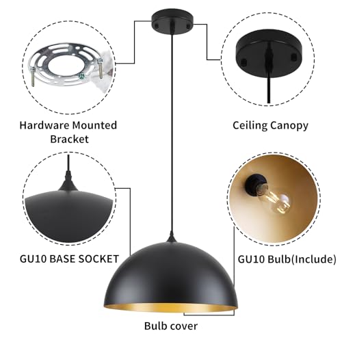 Black Large Pendant Light 2 Packs