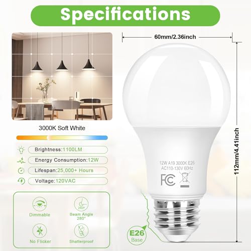 A19 LED Light Bulbs (4 Count)