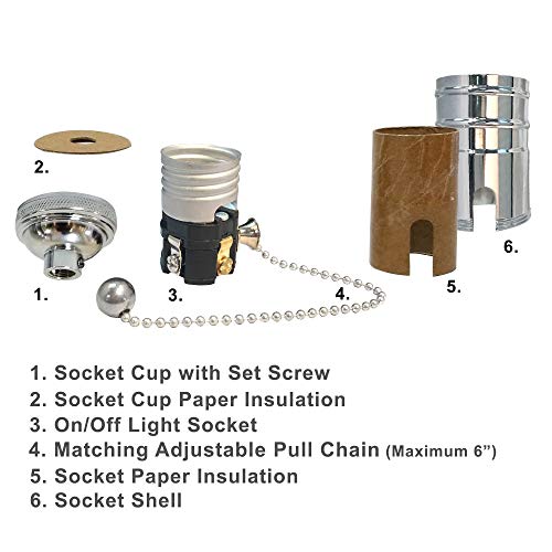 Pull Chain Lamp Socket for Incandescent LED Bulbs (2 Count)