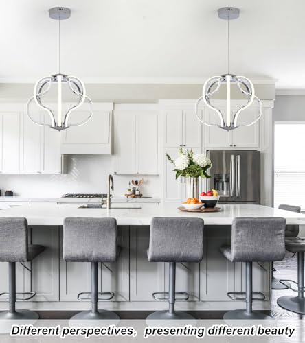 Modern Chrome LED Chandelier with Remote Control