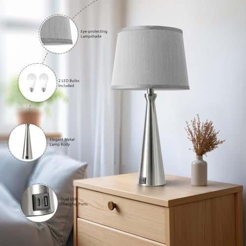 Modern Touch Lamps for Nightstand (2 Count)