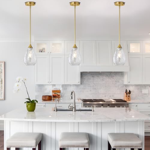Brushed Gold Pendant Lights Kitchen Island 2 Pack (2 Count)