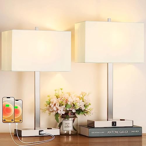21" Touch Bedside lamps with 2 USB & AC Outlets