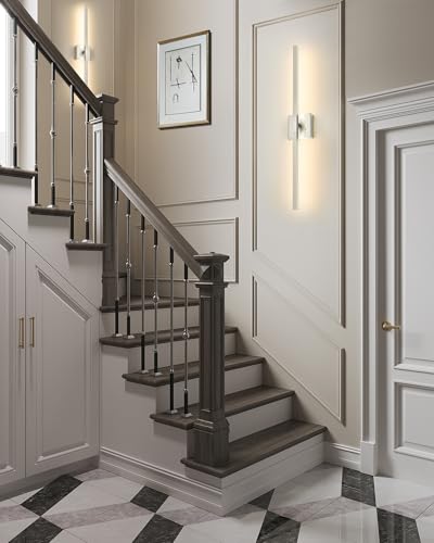 Nickel Battery Operated Wall Sconce with Remote Control 32 Inch (2 Count)