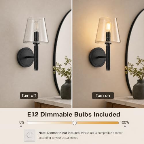12" Black Wall Sconce 1