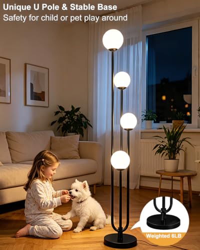 Black Globe Floor Lamp 4 (4 Count)