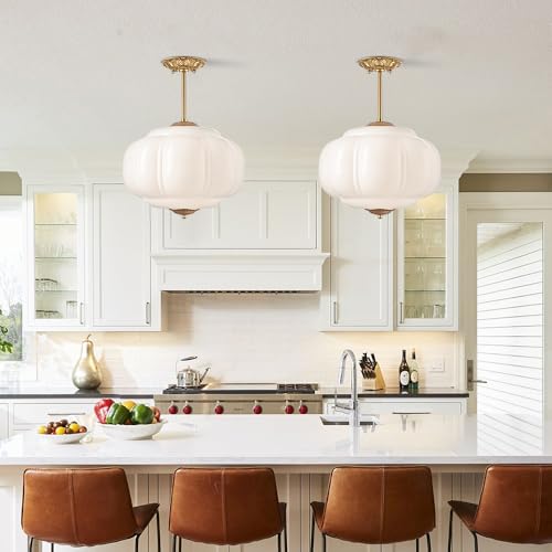 Vintage Milk Glass Ceiling Light