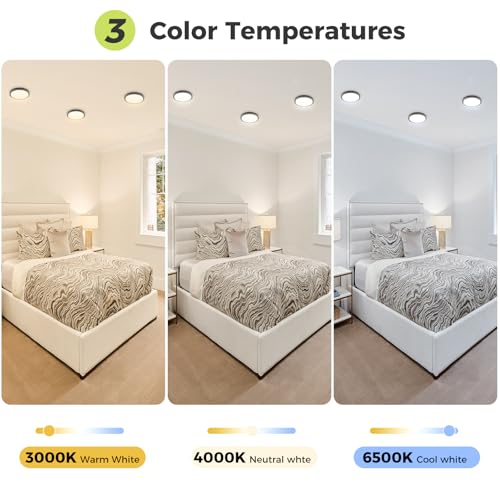 1PACK Flush Mount LED Ceiling Light Fixture Black