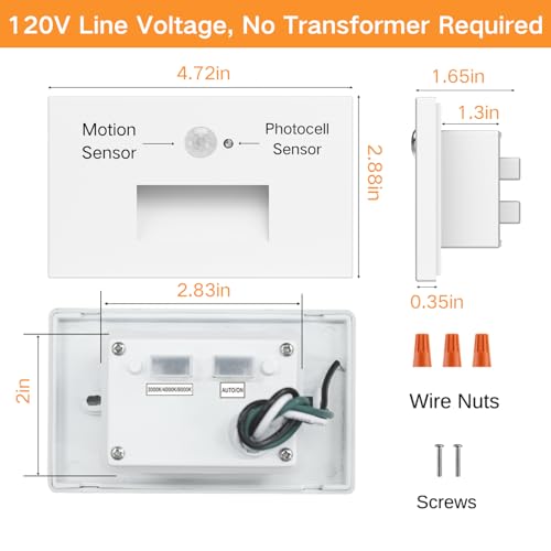 12 Pack 3CCT 120V Motion Sensor LED Step Lights (12 Count)