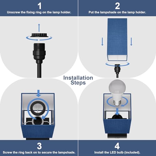 Bedside Table Lamp for Bedroom with 2USB Ports