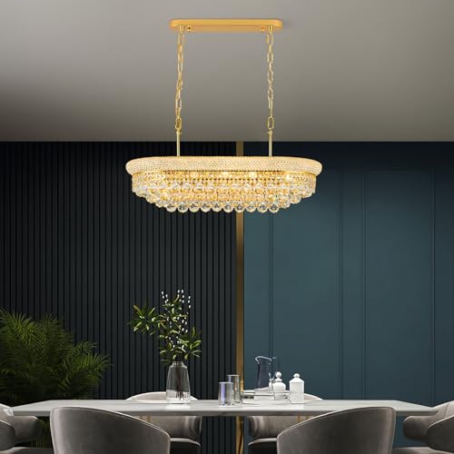 Gold Crystal Chandeliers for Dining Room
