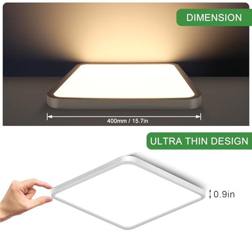 15.7Inch 32W Square LED Ceiling Light Fixtures Flush Mount