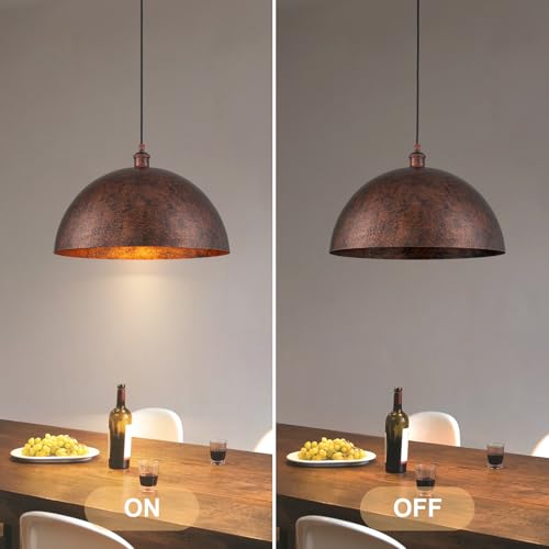 17.7” Industrial Metal Dome Pendant Light