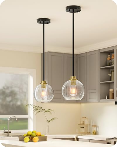 Mid Century Kitchen Pendant Lighting Over Island 2 Pack (2 Count)