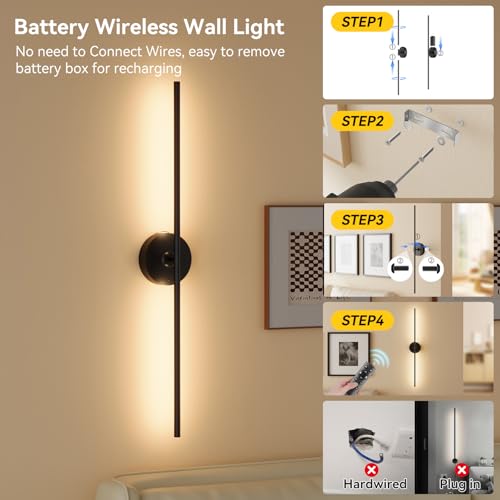 Battery Operated Wall Sconces Set of 2 (2 Count)