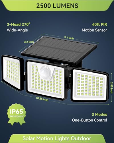 2500LM Solar Lights