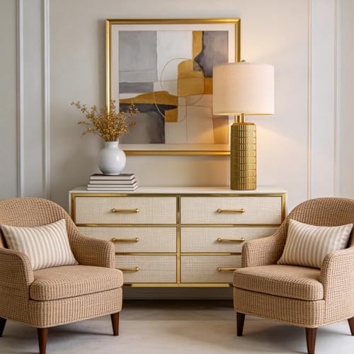 27.5'' Tall Brass Gold Table Lamps Set of 2 for Living Room (2 Count)