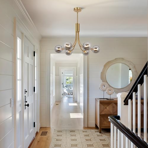 Mid Century Chandelier Modern Sputnik Dining Room Light Fxiture Globe 27in