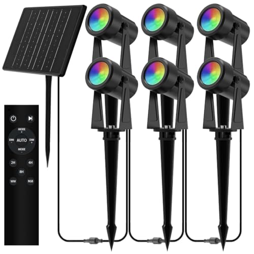 Solar Color Changing RGBW Landscape Spotlights (4 Count)
