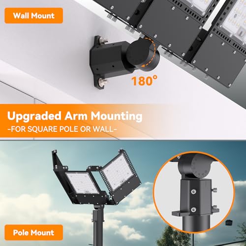 2025 New Upgraded 300W Dusk to Dawn LED Parking Lot Light 45000lm 5000K