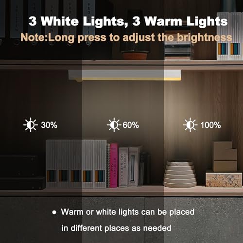 6 Pack Motion Sensor Under Cabinet Light 8 Inch Magnetic LED Closet Lights (6 Count)