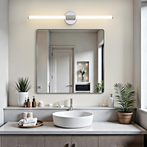 LED Bathroom Vanity Lights Chrome Wall Sconce Modern 30"
