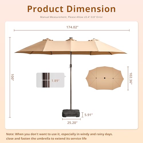 15ft Patio Umbrella with Base Included