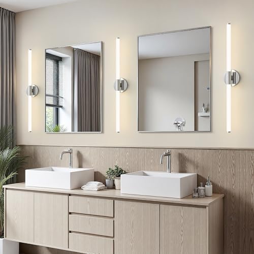 LED Bathroom Vanity Lights Chrome Wall Sconce Modern 30"