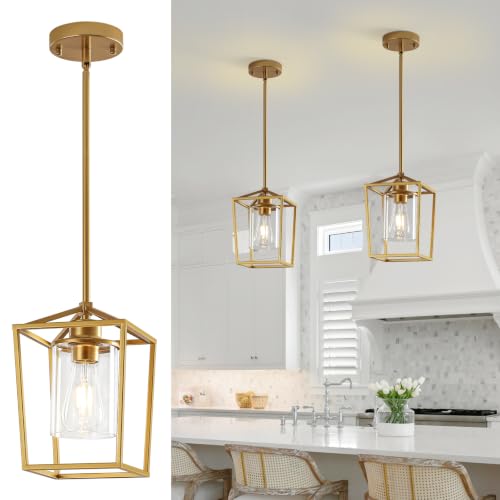 2 Pack Gold Pendant Lights Kitchen Island (2 Count)