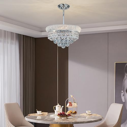 Chrome Crystal Chandeliers for Dining Room