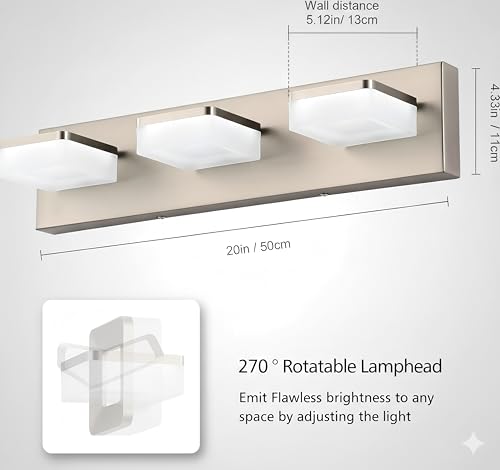 Brushed Nickel Vanity Lights for Bathroom (3 Count)