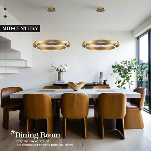 LED Ring Chandelier Brass Gold Chandeliers Dimmable