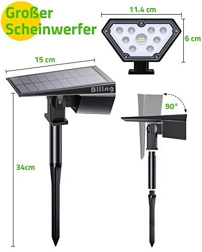 Solar Spot Lights Outdoor Waterproof Bright 700 Lumen White 2 Pack (2 Count)