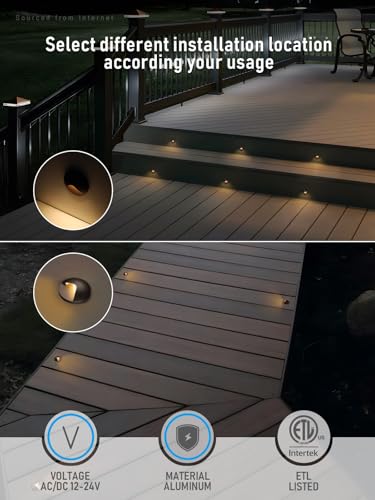 12 Pack Recessed Low Voltage LED Deck Light Anti (12 Count)