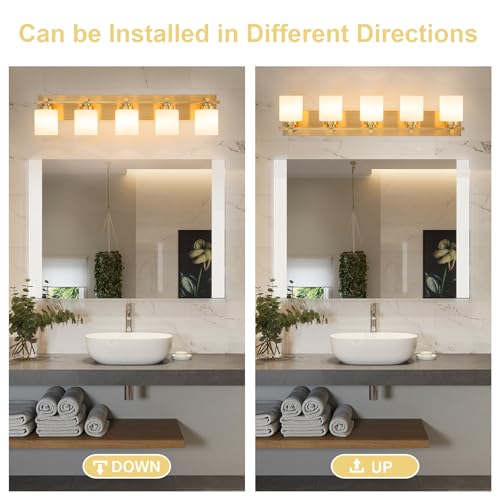 Modern Bathroom Light Fixtures Over Mirror