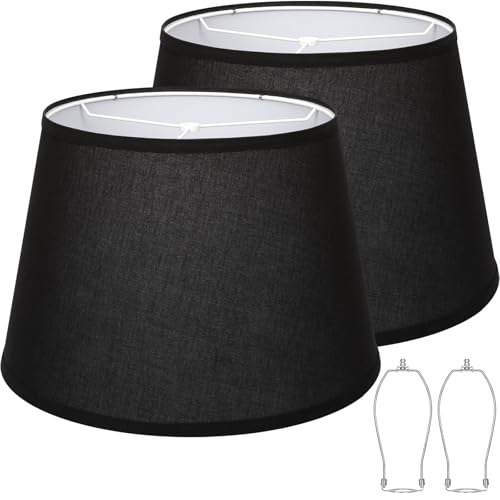 Black Drum Lamp Shades Set of 2