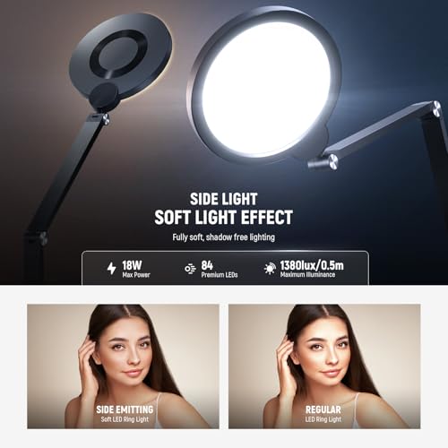 Basics 18W 7" Desktop Ring Light with Stand for Desk