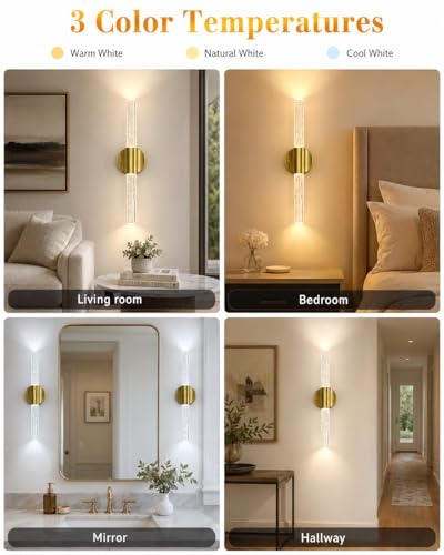 Peel and Stick on Wall Sconce set of 2 Wireless Battery Operated Wall Light (2 Count)