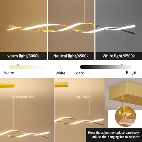 57in Large Gold Modern Ceiling Pendant Light