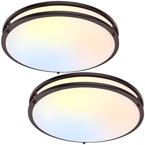 16in 50W LED Flush Mount Ceiling Lights 5600lm Super Bright (2 Count)