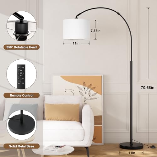 Dimmable Arc Floor Lamp with Remote