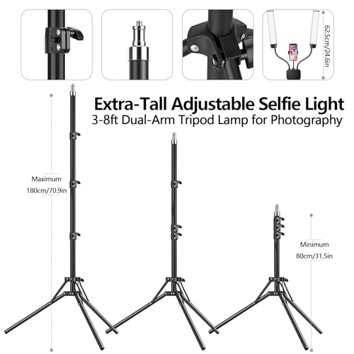 Selfie Light with 75'' Tripod Stand